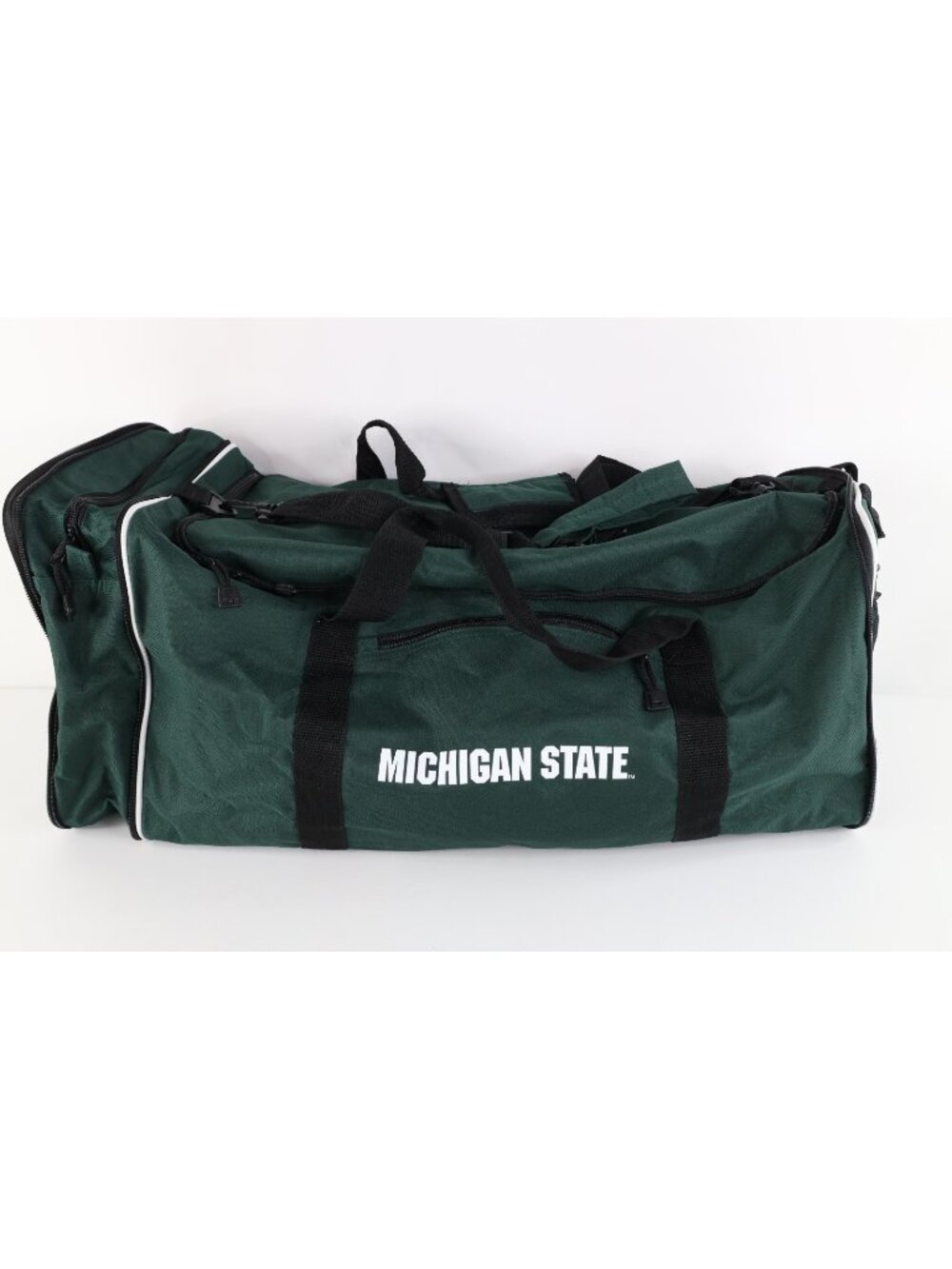 Vtg Large Handled Michigan State University Duffel Bag Gym Bag Carry On Green